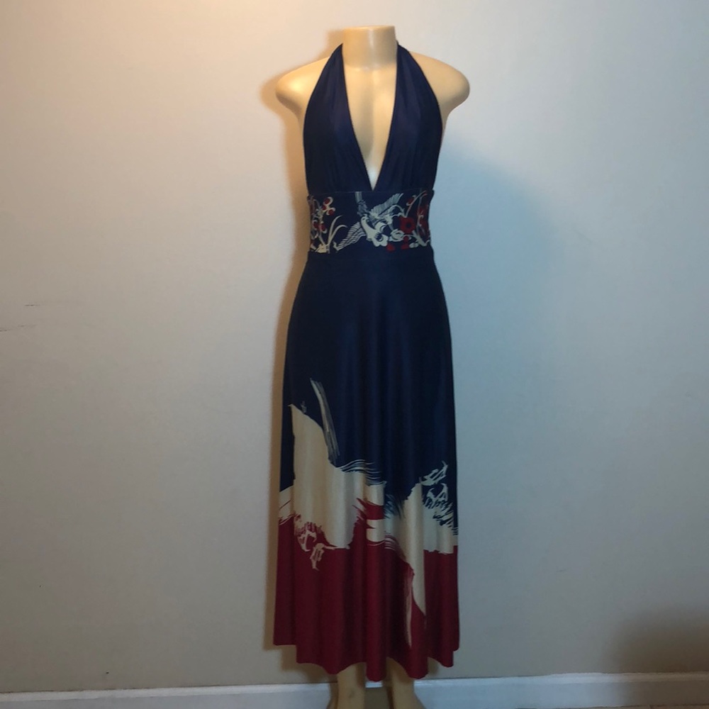 Red white and blue maxi dress